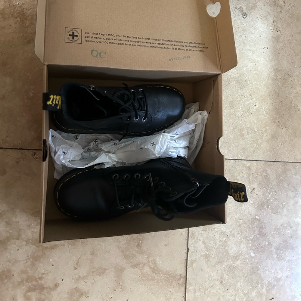 Dr. Martens Black Leather Combat Boots